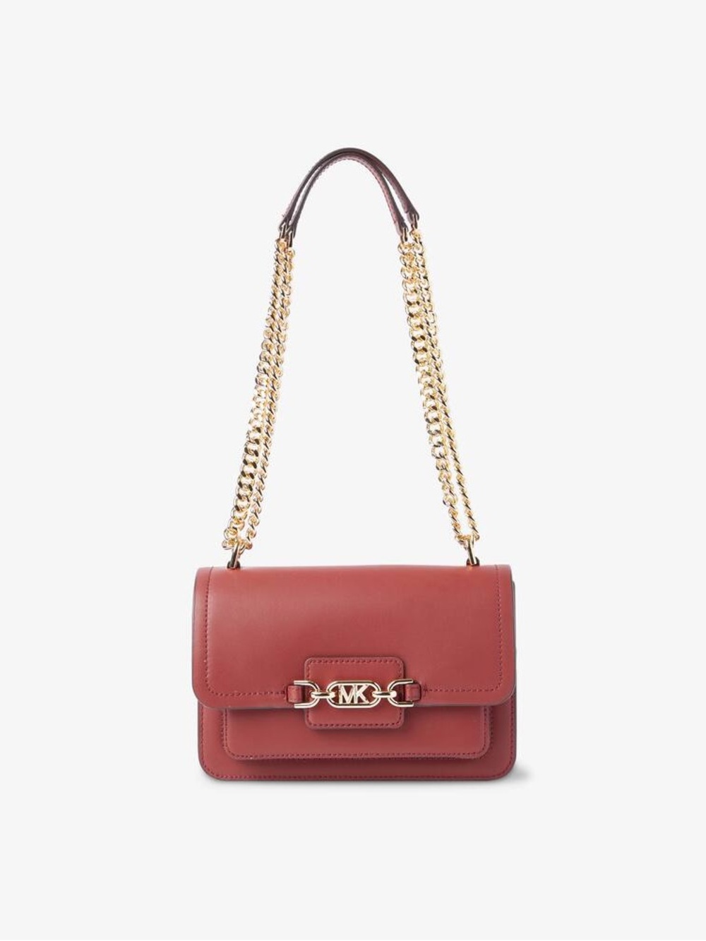 Michael Kors Rose Pink Leather Crossbody with Gold Chain